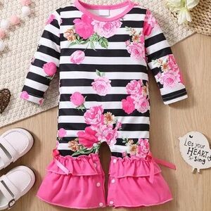 Floral Girls one piece outfit 3-6 months